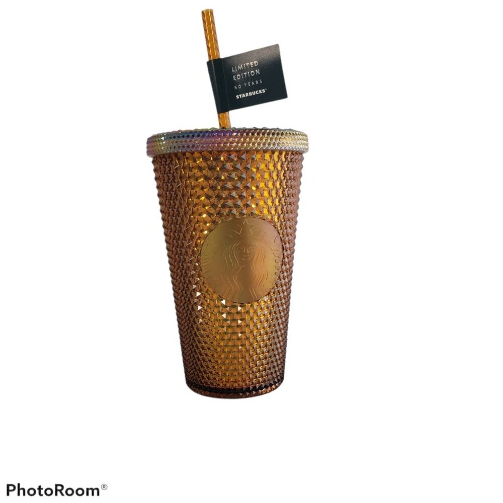 Starbucks Copper Dichronic Bling Faceted Tumbler Grande 16 oz 50th Anniversary